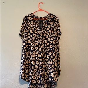 NWT Glitzy Girlz Curvy Remedy Cheetah Top